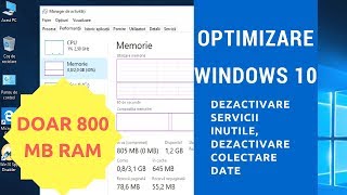 Optimizare Windows 10 dezactivare servicii inutile dezactivare colectare date [upl. by Nnylodnewg497]