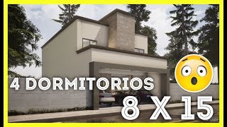 🏡PLANO DE CASA 8 X 15 METROS arquitectura planosdecasas fachadasdecasas desgin sobrado [upl. by Madora]