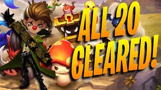 All Elemental Level 20 Clears and Stage 7 Boss Clear in Monster Subjugation  Summoners War [upl. by Ylrac]