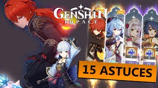 BIEN DÉBUTER en 15 ASTUCES sur GENSHIN IMPACT 2023 [upl. by Waylan550]