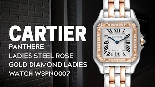 Cartier Panthere Ladies Steel Rose Gold Diamond Ladies Watch W3PN0007  SwissWatchExpo [upl. by Fenny]