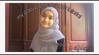 My easy pleated shawl tutorial 2 styles chest covered [upl. by Lewes]