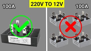 220V TO 12V 100A Battery Charger Circuit  100A Full Bridge Rectifier Circuit [upl. by Annayad]