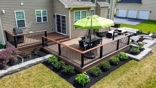 Full Backyard Renovation  Deck Patio and Landscaping [upl. by Oinoitna948]