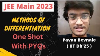 Methods of Differentiation  One Shot  All Concepts amp PYQs  JEE Maths  jeemain2023 [upl. by Anayeek167]