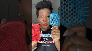 UNBRUSH VS TANGLE TEEZER ON 4C HAIR 🤔❤️💙 PART 1  TIFFANICVD [upl. by Seaddon]