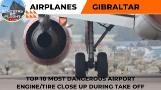 Close Up of Engines and Tires During Take off at Gibraltar Airport [upl. by Ydnis]