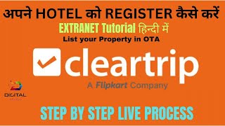 Cleartrip Suite OTA extranet  Hotel OTA management  Ceartrip Extranet tutorial in hindi  OTA [upl. by Aivin148]