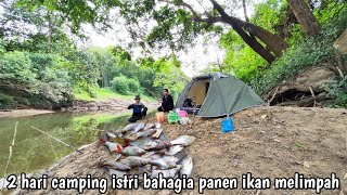 2hari camping istri bahagia ikan melimpah di sungai kalimantan [upl. by Assilat]