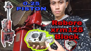 How to Rebore XRM125 Block  025 Piston in 20min [upl. by Tingey]