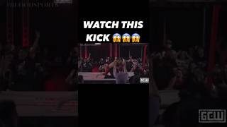 What a kick 😱😱 shorts wwe aew [upl. by Llesram]