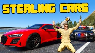 Corrupt Cop Steals Expensive Cars In GTA5 RP [upl. by Kwang]