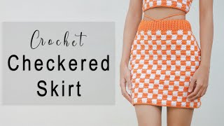 Crochet Checkered Skirt Tutorial  Crochet Skirt  Chenda DIY [upl. by Asoral]