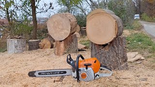 Stihl MS 441c with muffler mod [upl. by Anette]