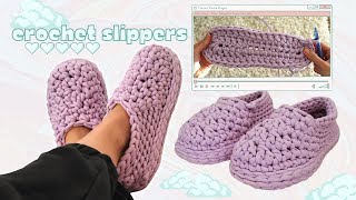 Quick Crochet Slippers So chunky ☁ [upl. by Howlend]