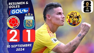 GOL de James Rodriguez hoy  Colombia vs Argentina 21 Resumen Completo  GOL CARACOL [upl. by Enaed]