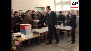 Montenegro  Milo Djukanovic votes in elections [upl. by Auqinimod617]