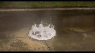 Video shows water overwhelming a manhole cover as Hurricane Beryl moves in [upl. by Anivlis]