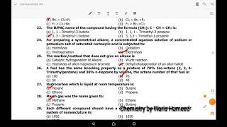 Aliphatic Hydrocarbons  Chp 8  MCQS  2nd year Chemistry PPSCFPSCMCATECAT by Waris [upl. by Lenard362]