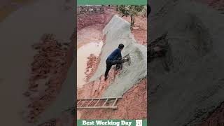 Best working day 333 Concrete artificial pond construction process [upl. by Linc]