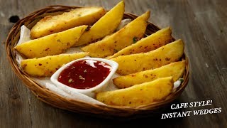 Potato Wedges  Cafe Style Instant Crispy amp Fluffy Recipe  CookingShooking [upl. by Yklam]