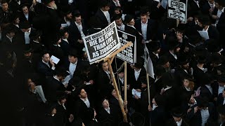 UltraOrthodox Jews protest against military conscription  AFP [upl. by Anreval]