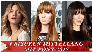 Frisuren mittellang mit pony 2017 [upl. by Ayojal]