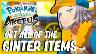 How To Get All Ginter Items FAST amp EASY in Pokemon Legends Arceus Evolution Stones Rotom Items ETC [upl. by Hanus997]