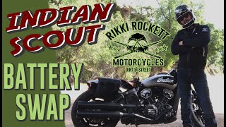 INDIAN SCOUT BATTERY SWAP [upl. by Adnawahs702]