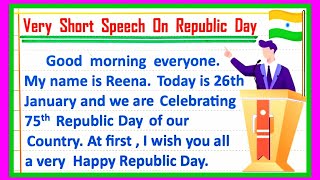 short speech on Republic Day 2024  Republic Day speech  26 January speech  speech on Republic Day [upl. by Christel]