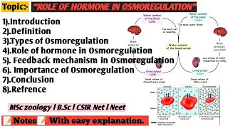 Role of hormone in Osmoregulation [upl. by Notak]