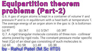 L4Equipartition theorem problems Part2 Thermodynamic amp statistical mechanics [upl. by Ahseenak251]