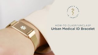 HowTo Clasping and Unclasping our Magnetic Urban Medical ID Bracelet [upl. by Noryahs303]