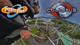 Colossus Thorpe Park – Front Row POV  Wide Angle View  Walk in and ride [upl. by Zeni]