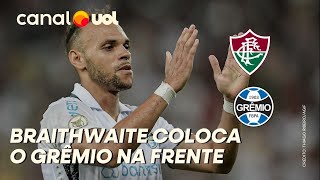 FLUMINENSE X GRÊMIO BRAITHWAITE APROVEITA REBOTE E ABRE O PLACAR PARA O TRICOLOR GAÚCHO VEJA O GOL [upl. by Noryt877]