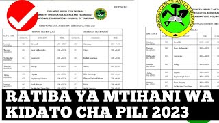 RATIBA YA MTIHANI WA KIDATO CHA PILI NECTA 2023 [upl. by Christianity]