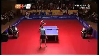 何志文发球 He Zhi Wen Spain table tennis penhold China serve [upl. by Nyvek]