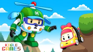 Robocar Poli Rescue Play Special  Cliff Concrete Ocean Lightning  KIGLE GAMES [upl. by Henke741]