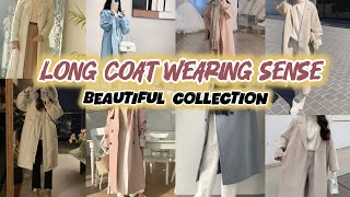 long coat wearing sense  Beautiful Korean long coat for muslim  bossy look [upl. by Evelc]