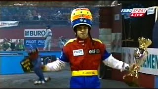 Karting ParisBercy 1998 Fernando Alonso schlägt die Elite  Eurosport LIVE [upl. by Einolem]