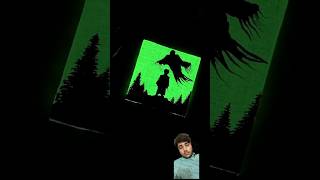 Painting using glow glow paint🎨 dark harrypotter painting viralvideo shorts [upl. by Monk]