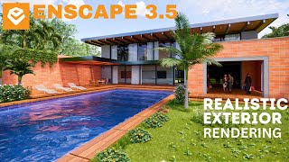 SKETCHUP ENSCAPE  ENSCAPE EXTERIOR RENDERING  RENDERING TUTORIAL 16 [upl. by Atnohs163]