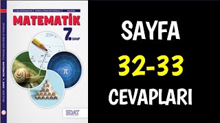 7Sınıf Matematik Ders Kitabı Sayfa 32 33 Cevaplar Çözümler [upl. by Chapen346]