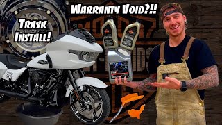 2024 Harley Davidson Road Glide 1000 Mile Service  3 Hole M8 Oil Change  Trask Derby Cover Install [upl. by Franny370]