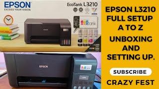 New EPSON ECOTANK L3210 PRINTER  Full Setup Unbox InkFilling Print amp Installation in nepali [upl. by Ahsenauq]