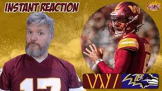 Washington Commanders vs Baltimore Ravens INSTANT REACTION ANALYSIS BREAKDOWN [upl. by Carmela]