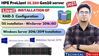 HP ProLiant DL380 Gen10 Server installation  RAID Configuration  Windows Server 2016 LIVE DEMO✅ [upl. by Emerej]