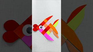 Paper Fish Craft idea for kids  kids Craft video viralshort shortsfeed youtubeshorts craft [upl. by Bigod485]