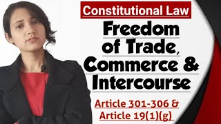 Freedom of Trade Commerce and Intercourse  Article 301 to 307 of constitution  Article 191g [upl. by Aloz]