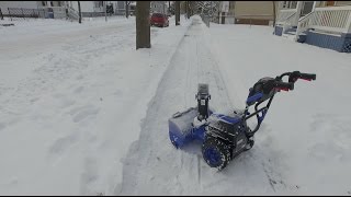 Snow Joe iON24SB Battery Powered Cordless 2Stage Self Propelled Snow Blower  Hands On Demo [upl. by Dorr]